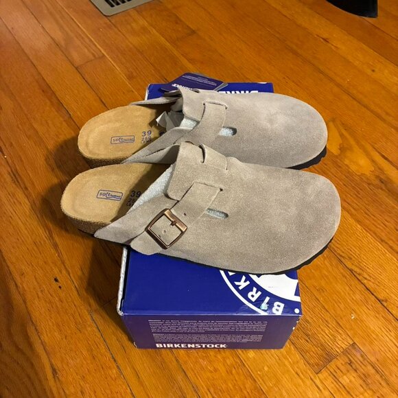 Birkenstock Boston Taupe suede clog sandal - Picture 3 of 4